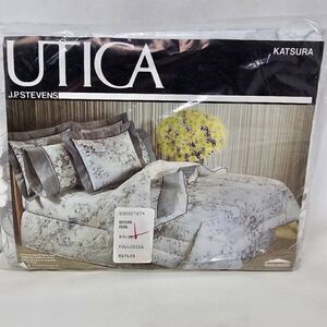 VINTAGE UTICA JP STEVENS JASPER FLORAL ONE TWIN FLAT SHEET NO IRON PERCALE NEW